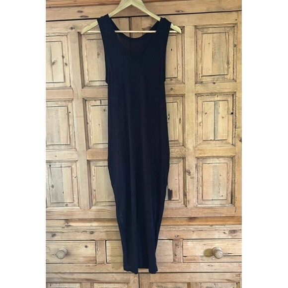 Sly Standard Free (OSFM) Black Tank Dress Sleeveless Pockets Midi Length - Picture 2 of 11